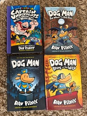 Dog Man Graphic Novel Set by — Blue, Yellow, Black Covers